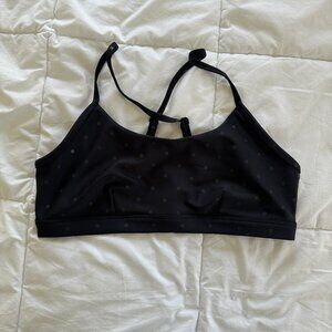 NWOT Alo Yoga AIRLIFT INTRIGUE BRA in Black Polka Dot
